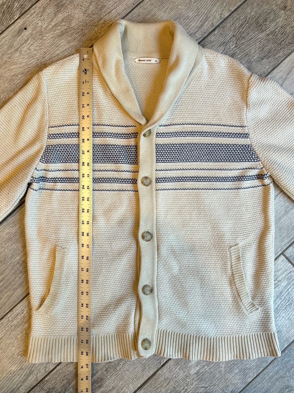 Marine Layer Stripe 100% Cotton Sweater, Men’s XL - Picture 5 of 8